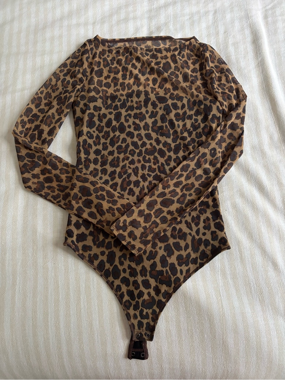Abercrombie & Fitch Leopard Print Brown Long-Sleeve Bodysuit